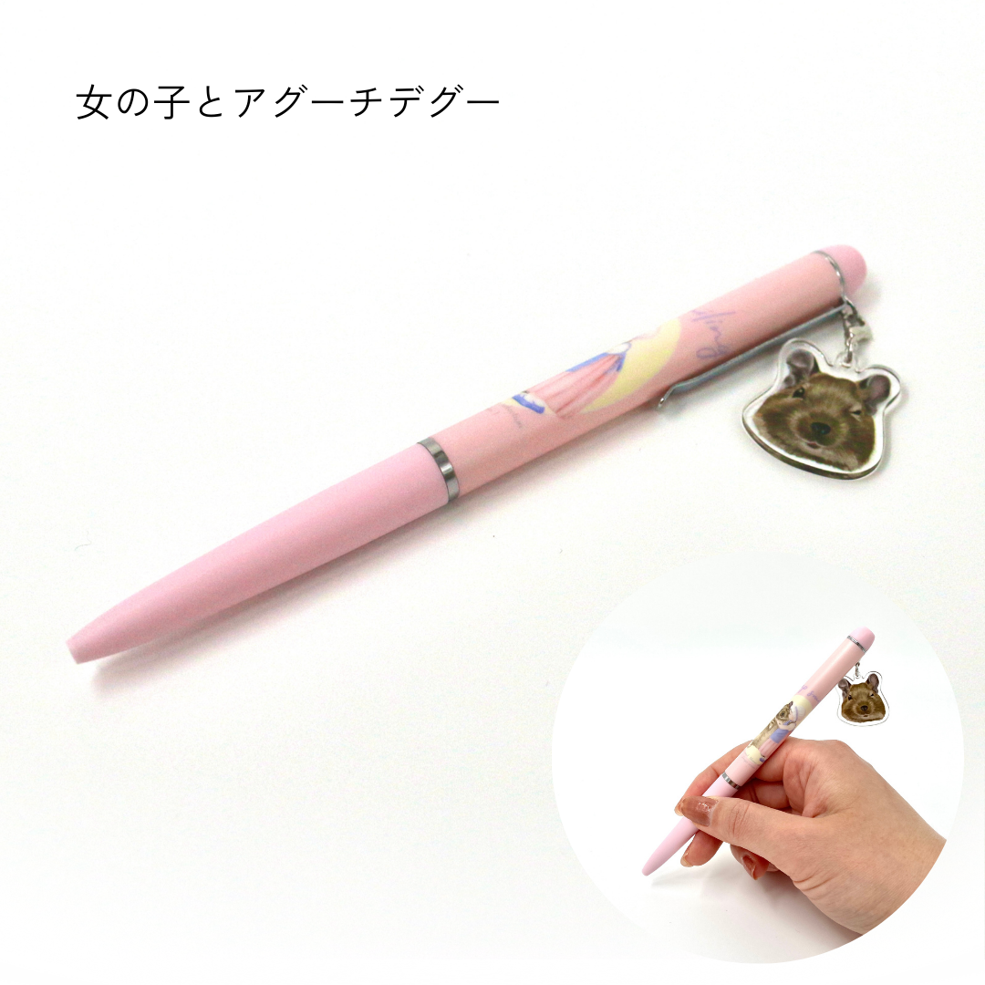 デグーチャーム付きボールペン【イチトモモ】