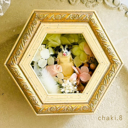 オーダーメイド・うちの子とプリザーブドフラワーのフラワーボックス【chaki.8】